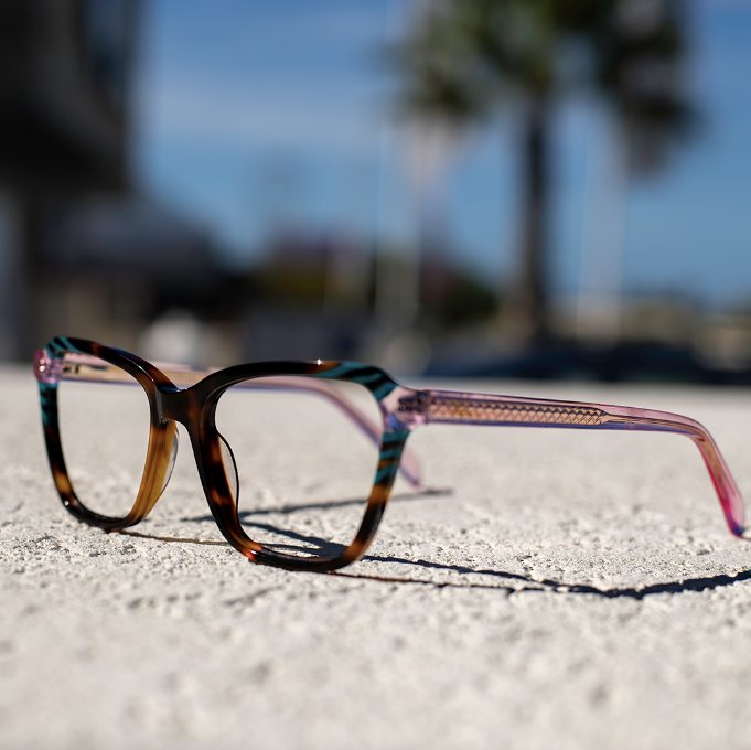 Tortoiseshell frames outdoors